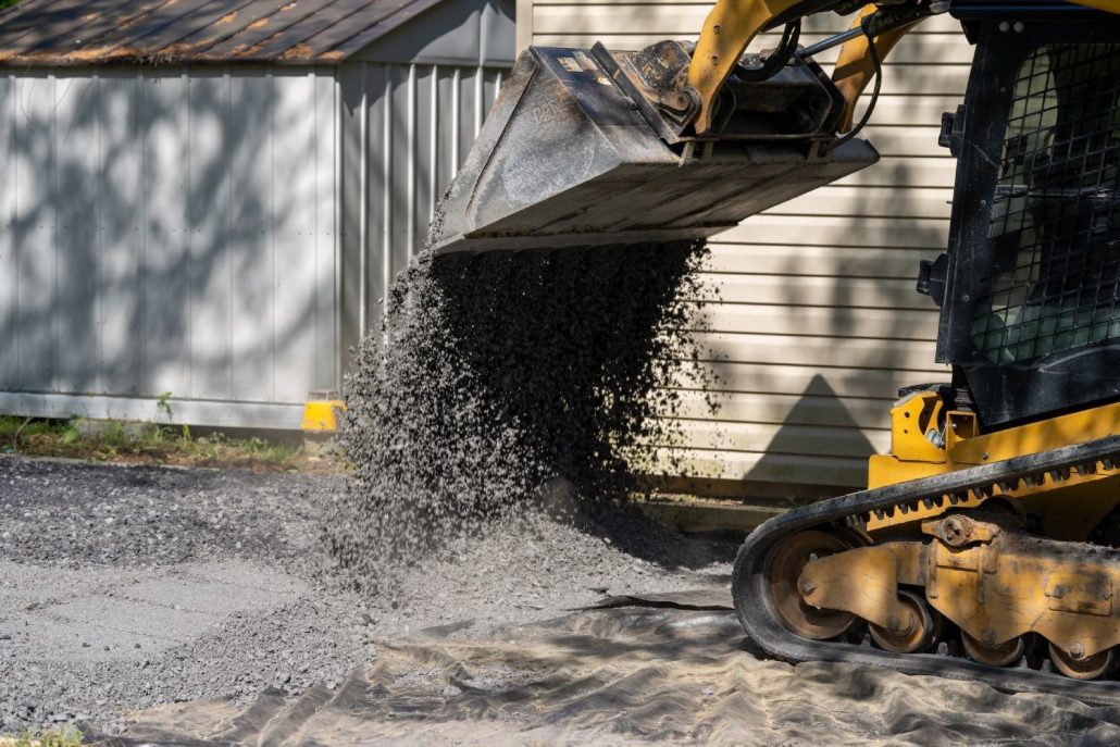 gravel being poured